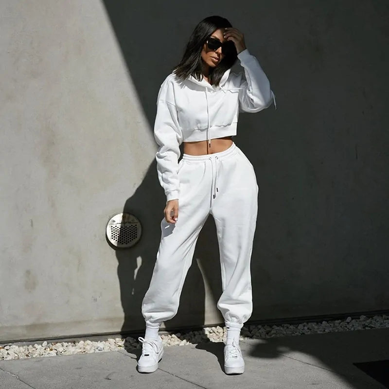 Survêtement d'hiver décontracté pour femmes : ensemble capuche et pantalon de jogging