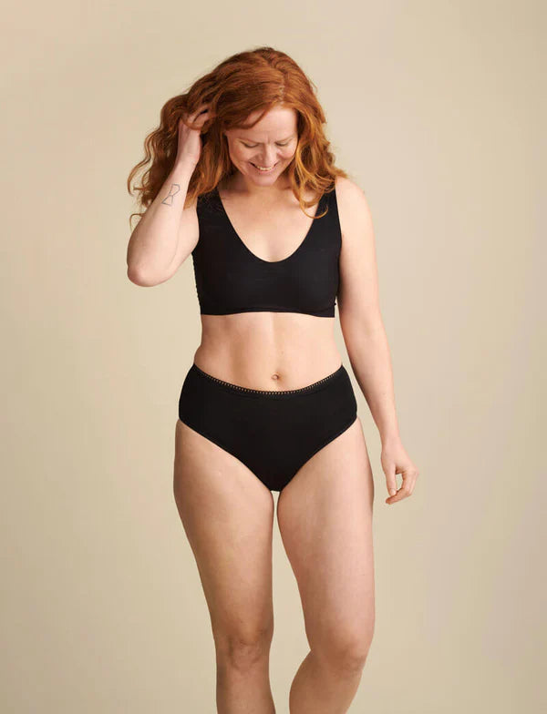 Culottes menstruelles haute taille en coton pour femmes