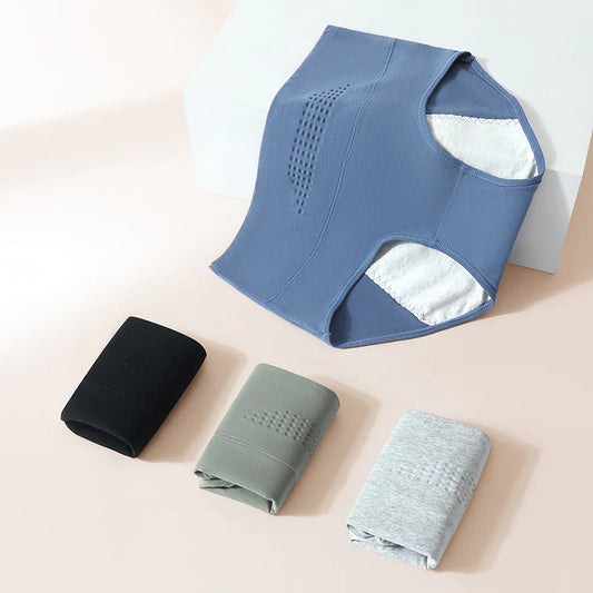 Culottes menstruelles haute taille en coton pour femmes