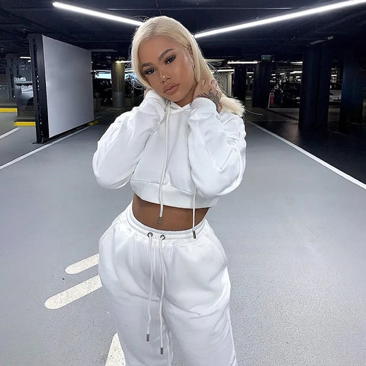 Survêtement d'hiver décontracté pour femmes : ensemble capuche et pantalon de jogging